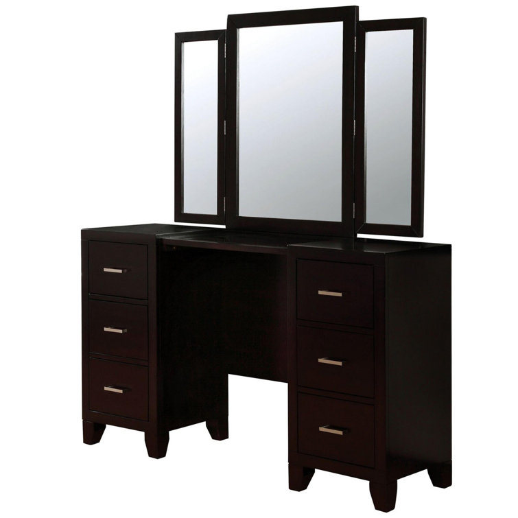Latitude Run® Aadian Vanity Set with Stool and Mirror Wayfair.ca